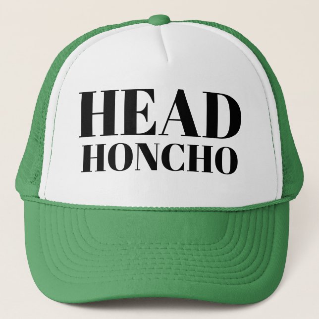 Mens Fashion Funny Novelty Baseball HEAD HONCHO Trucker Hat (Front)
