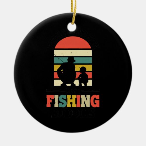Mens Father And Son Best Fishing Buddies Hobby Ceramic Ornament