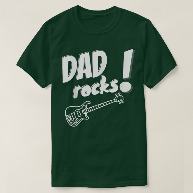 Mens Father Father's Day Dad Bass Guitar Rock Musi T-Shirt (Design Front)