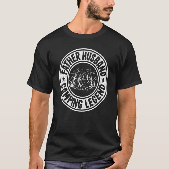 Mens Father Husband Camping Legend Rv Camper Dad O T-Shirt (Front)
