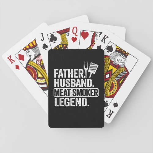 Mens Father Husband Meat Smoker Legend Grilling Da Playing Cards