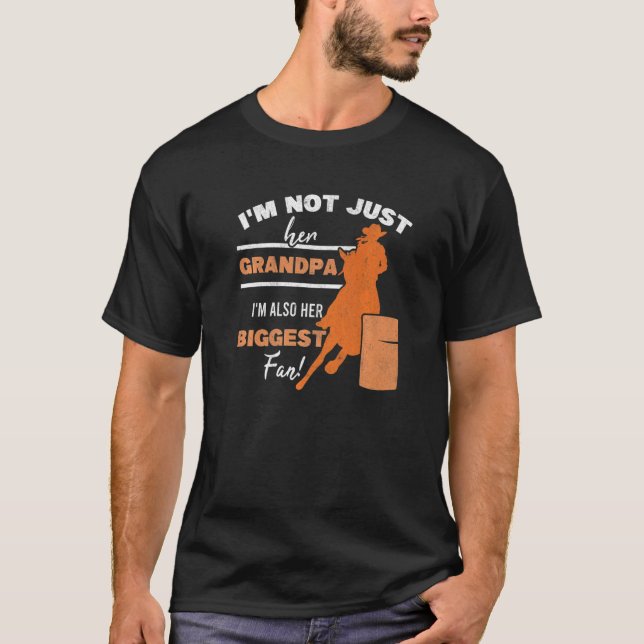 Mens Father Of Barrel Racer Dad Biggest Fan Horse  T-Shirt (Front)
