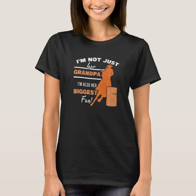 Mens Father Of Barrel Racer Dad Biggest Fan Horse  T-Shirt (Front)