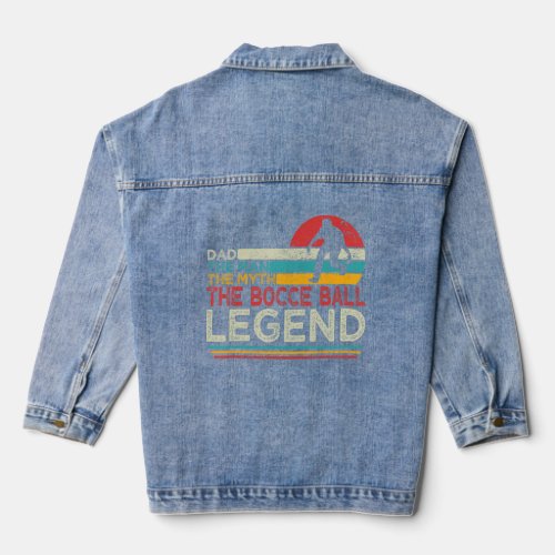 Mens Father s Day The Man The Myth The Bocce Ball  Denim Jacket