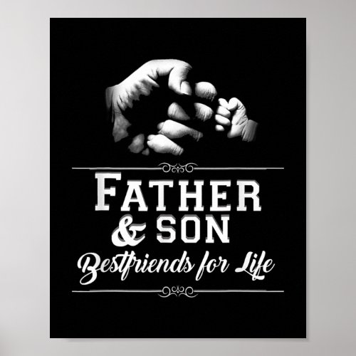 Mens Father Son Friends Fist Bump Dad Fathers Poster