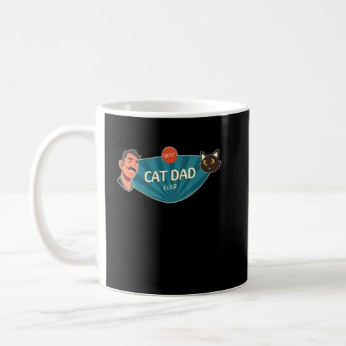 Mens Fathers Day Best Cat Dad Ever Kitten Vintage Coffee Mug