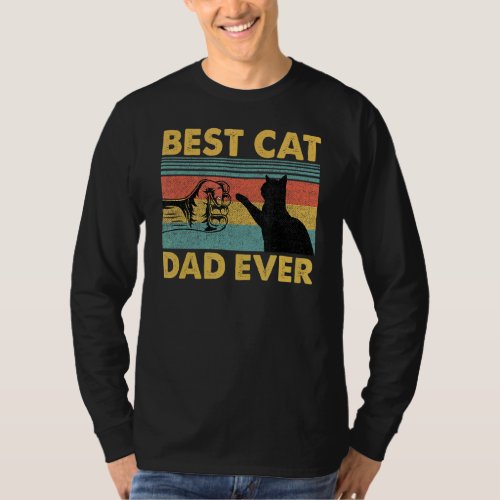 Mens Fathers Day  Best Cat Dad Ever Vintage Cat Da T_Shirt