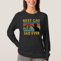 Mens Fathers Day  Best Cat Dad Ever Vintage Cat Da T-Shirt