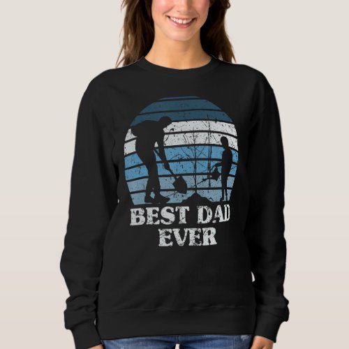 Mens Fathers Day Best Dad Ever Retro Sunset Fathe Sweatshirt