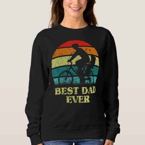 Mens Fathers Day Best Dad Ever Retro Sunset Fathe Sweatshirt
