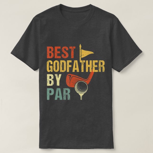 Mens Fathers Day Best Godfather by Par  Funny Golf T-Shirt (Design Front)