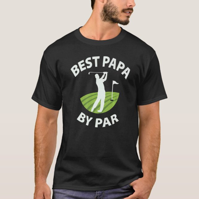 Mens Father's Day Best Papa By Par Golf T-Shirt (Front)
