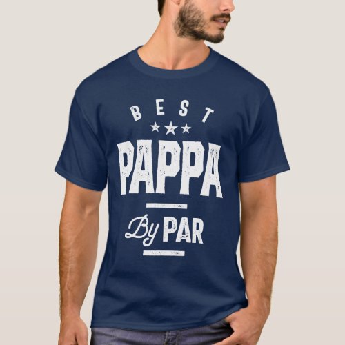 Mens Fathers Day Best Pappa By Par Funny Golf T_Shirt