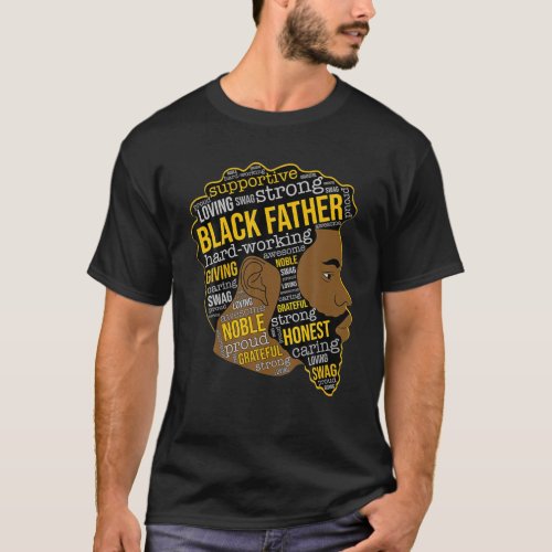 Mens Fathers Day Black Father King Afro African Am T_Shirt