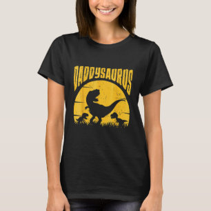 Mens Fathers Day Dad Daddysaurus Dinosaur Daddy Re T-Shirt