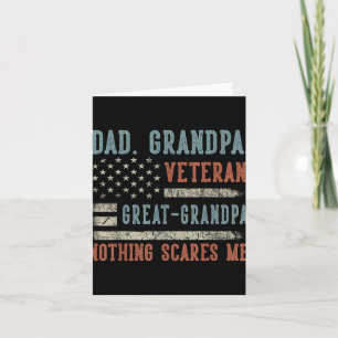 Mens Fathers Day Dad Grandpa Veteran Great Grandpa Card