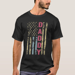 Mens Fathers Day Daddy American Flag 4th Of July M T-Shirt