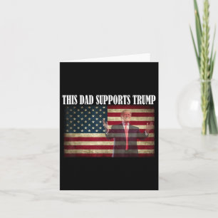 Mens Fathers Day Donald Trump American Flag Shirt  Card