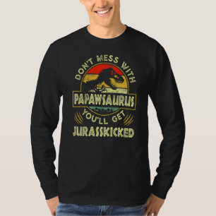 Mens Father's Day Family Matching Papaw Dinosaurs  T-Shirt