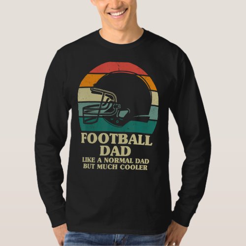 Mens Fathers Day Football Dad Retro Sunset Father T_Shirt