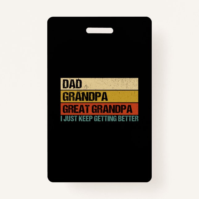 Mens Fathers Day Gift from Grandkids Dad Grandpa Badge (Front)