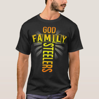 Mens Father's Day Gift God Family Steeler Cross Ch T-Shirt