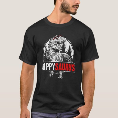 Mens Fathers Day Poppysaurus T Rex Dinosaur Poppy  T_Shirt