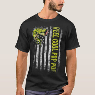 Mens Father's Day  Reel Cool Pop Pop Fish American T-Shirt
