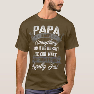 Mens Fathers Day Shirt For Dad Men Papa Knows Ever