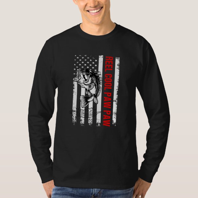 Mens Fathers Day Shirt For Dad Reel Cool Paw Paw F (Front)