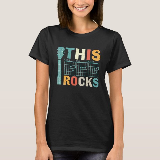 Mens Father's Day This Dad Rocks Guitar Rock N Rol T-Shirt (Front)
