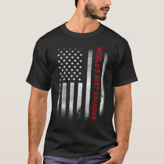 Mens Fathers Day World's Best Grandad Ever Us Fl T-Shirt