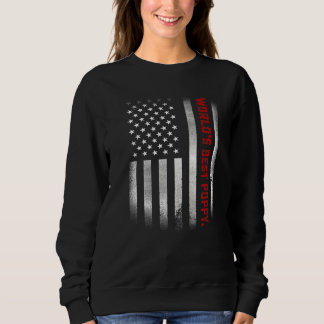 Mens Fathers Day World's Best Poppy Ever Us Flag Sweatshirt
