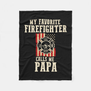 Mens favorite firefighter calls dad usa american fleece blanket