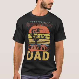 Mens Favorite Fishing Buddy Call Me Dad Vintage  F T-Shirt