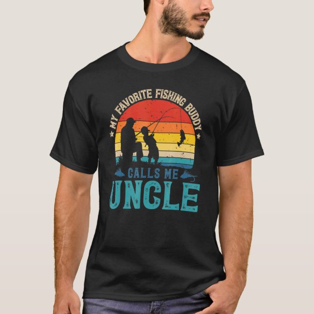 Mens Favorite Fishing Calls Me Uncle Fisherman Sun T-Shirt (Front)