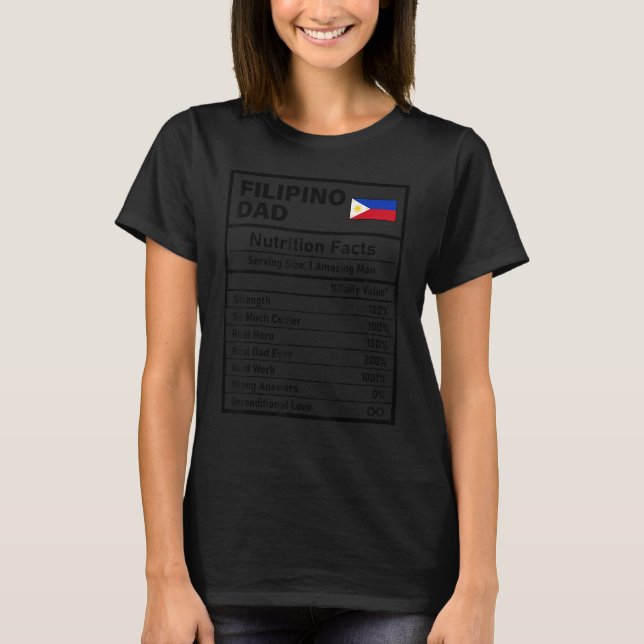 Mens Filipino Dad Nutrition Facts Father's Day Nat T-Shirt (Front)