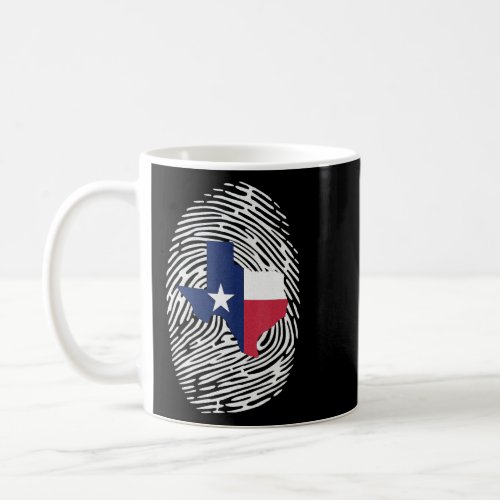 Mens Fingerprint Texas Vintage Cool Women T_Shirt Coffee Mug