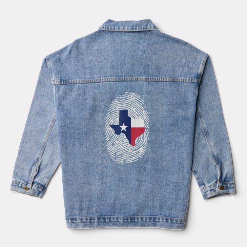 Mens Fingerprint Texas Vintage Cool Women T_Shirt Denim Jacket