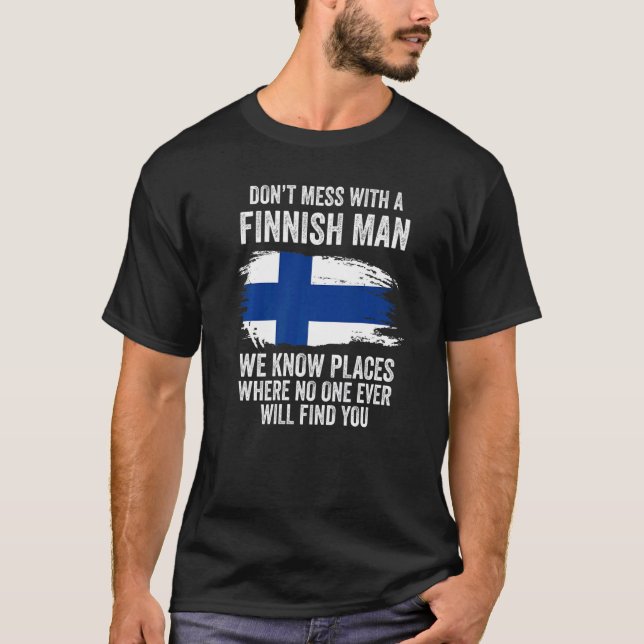 Mens Finnish Flag Finland   T-Shirt (Front)