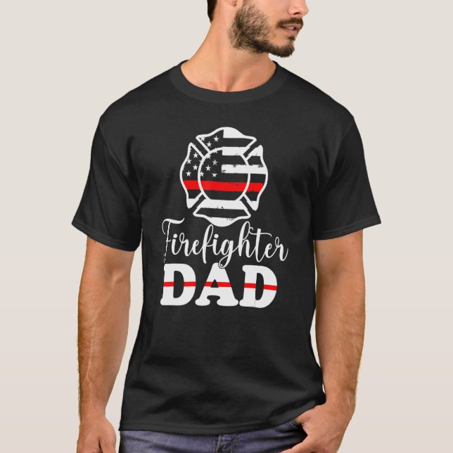 Mens Firefighter Dad Proud Fireman Father's Day Am T-Shirt (Front)