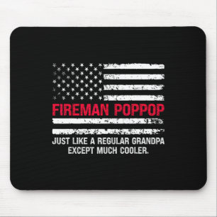 Mens Fireman Pop Pop Usa Flag Proud Firefighter Gr Mouse Pad