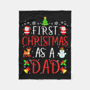 Mens First Christmas As A Dad Cute Xmas New Dad An Fleece Blanket