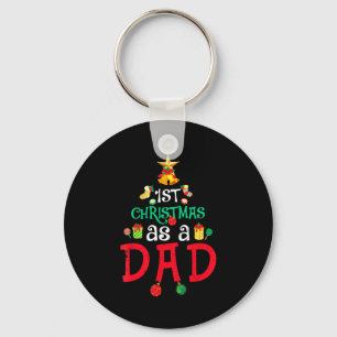Mens First Christmas As A Dad Xmas New Daddy Anno  Keychain