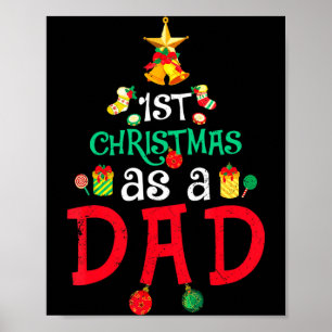 Mens First Christmas As A Dad Xmas New Daddy Anno  Poster