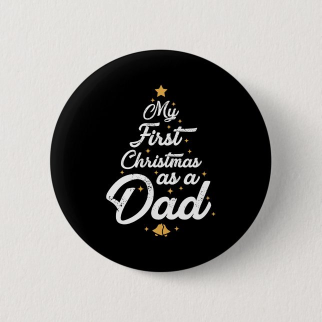Mens First Christmas As Dad Xmas New Daddy Pajamas Button (Front)