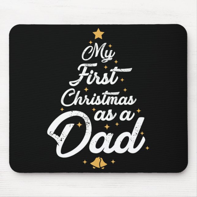 Mens First Christmas As Dad Xmas New Daddy Pajamas Mouse Pad (Front)