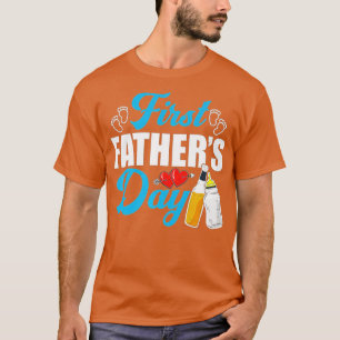 Mens First Fathers Day Beer Baby Bottle Dad Daddy  T-Shirt