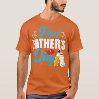 Mens First Fathers Day Beer Baby Bottle Dad Daddy  T-Shirt