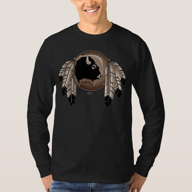 Mens First Nation Shirt Metis Wildlife Shirts (Front)